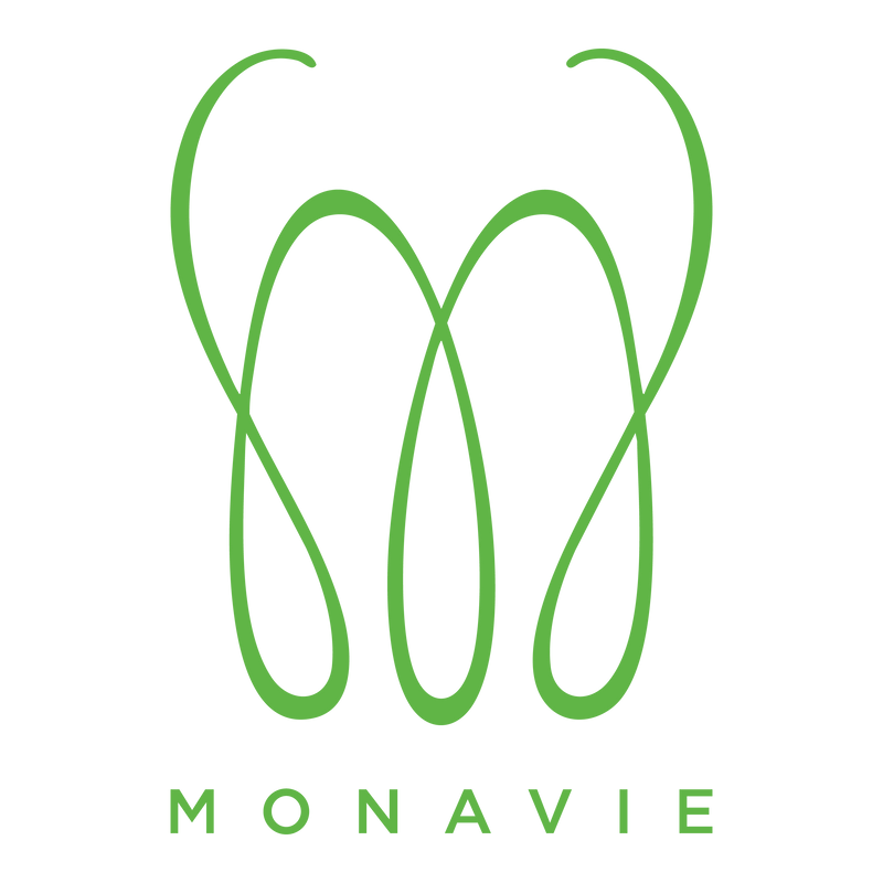 The official Monavie green "M" swirl logo with the "MONAVIE" wordmark on a transparent background.