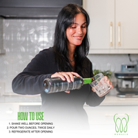 Instructions for MonaVie Active: Shake well, pour two ounces twice daily, and refrigerate after opening.