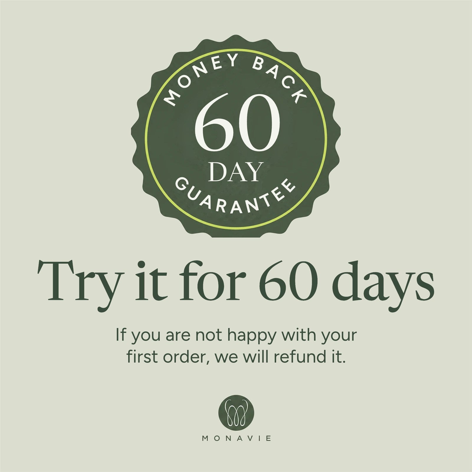 Try it for 60 days, 60 day money back guarantee on your first order